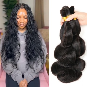 Body Wave Bulk Human Hair Extensions For Braiding