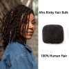 Afro kinky Human Hair Bulk Extensions For Braiding Dreadlock Natural Color