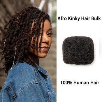 Afro kinky Human Hair Bulk Extensions For Braiding Dreadlock Natural Color