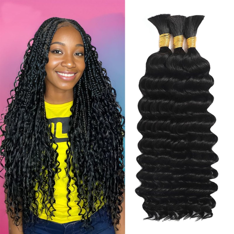 Braiding Human Hair Bulk For Boho Deep Wave Braiding Human Hair Bulk For Boho Deep Wave