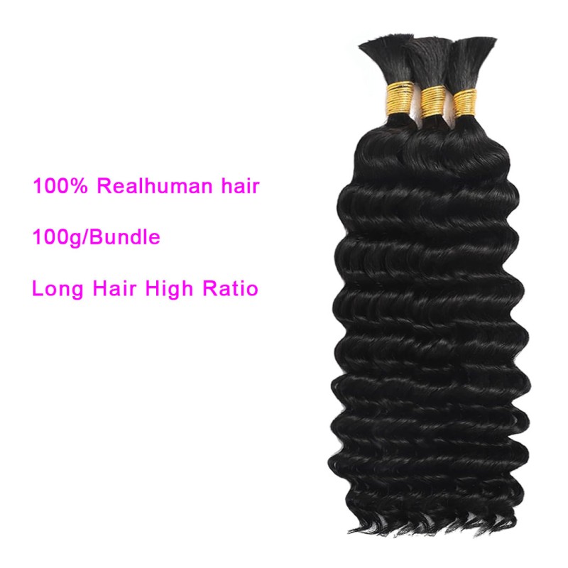 Braiding Human Hair Bulk For Boho Deep Wave Braiding Human Hair Bulk For Boho Deep Wave