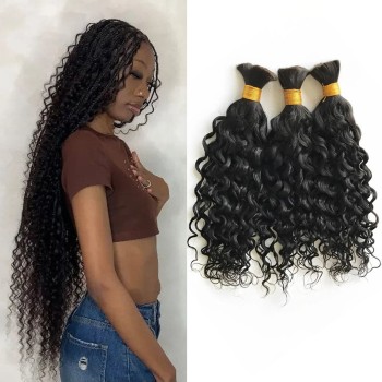Water Wave Bulk Human Hair For Braiding Boho Extensions