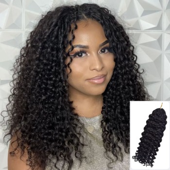 Crochet Hair Water Wave Feather Human Hair Extension Natural Color