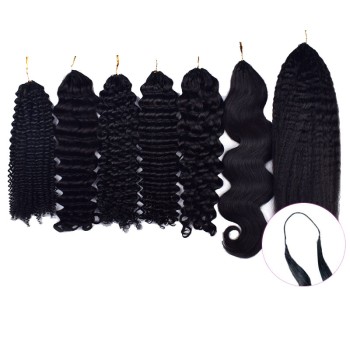 Crochet Hair Water Wave Feather Human Hair Extension Natural Color